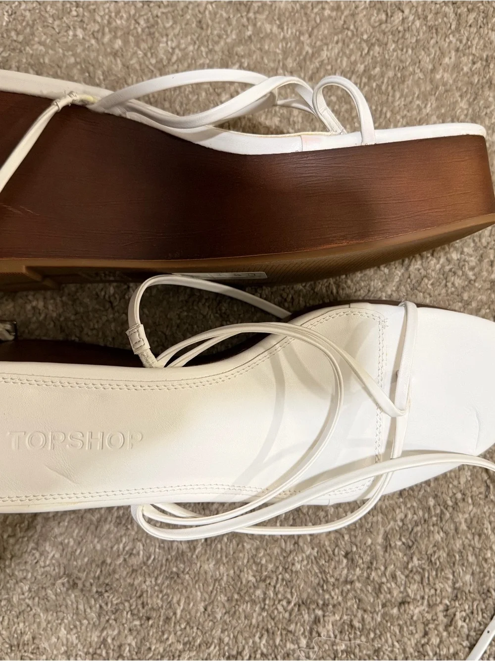 White Strappy Platform Sandals